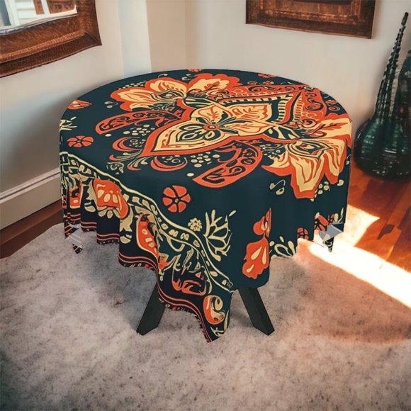 Boho Tablecloth | Vintage Tablecloth | Floral table cloth | Rectangle Square - Picture 3 of 10